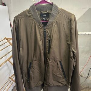 H&M Men's Khaki Bomber Jacket